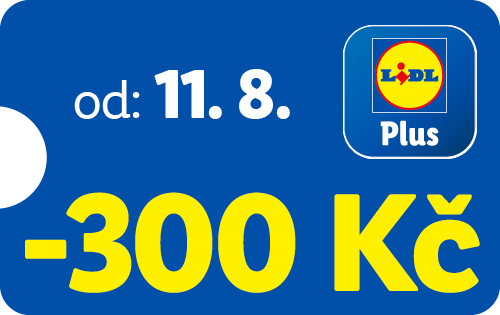 sleva 300 Kč od 11.8. s Lidl Plus