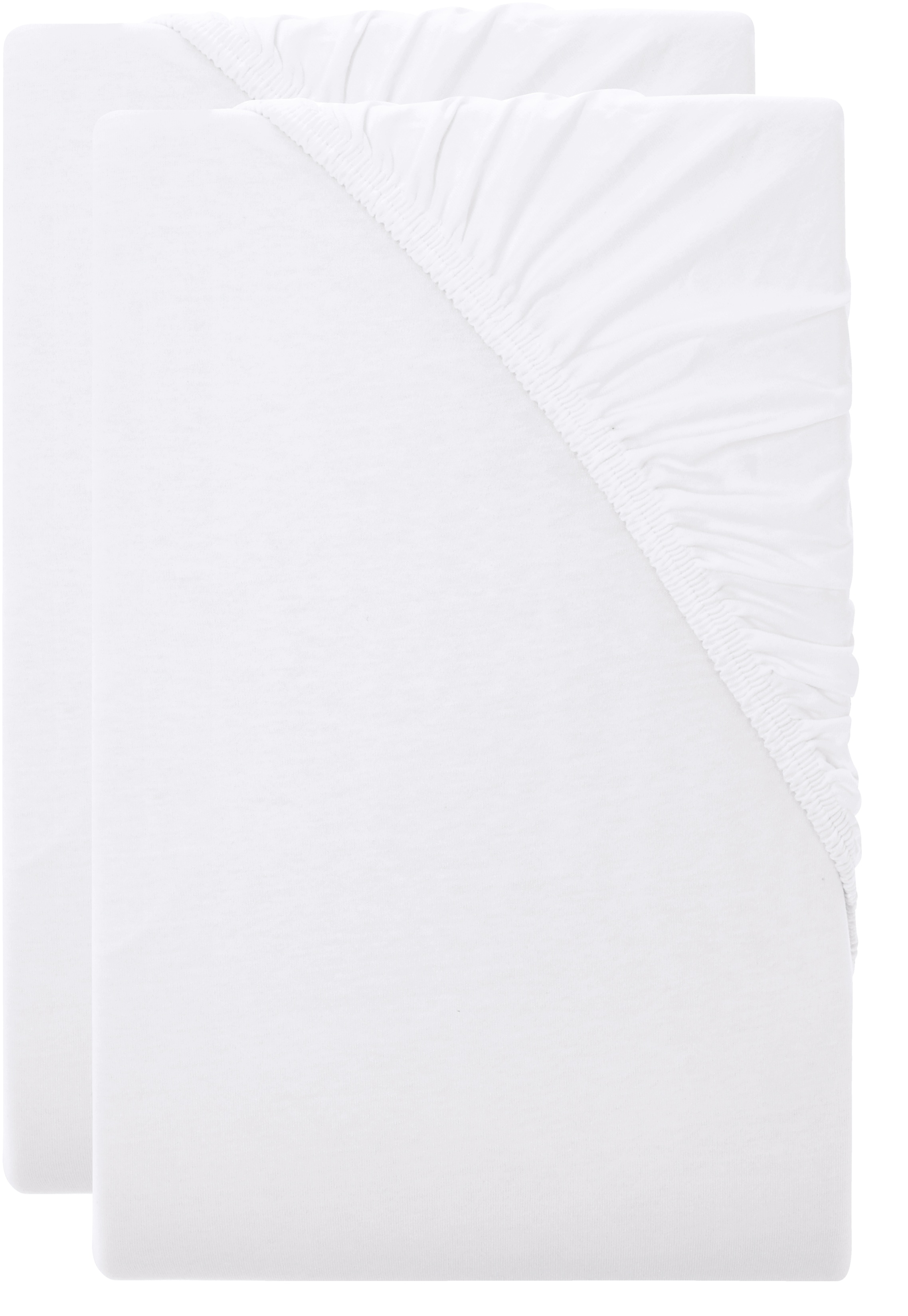 Livarno® Sada žerzejových napínacích prostěradel, 90–100 x 200 cm, 2dílná, bílá