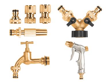 PARKSIDE® Nástrčný systém / Mosazný dvojitý rozdělovač / Mosazný kohoutek