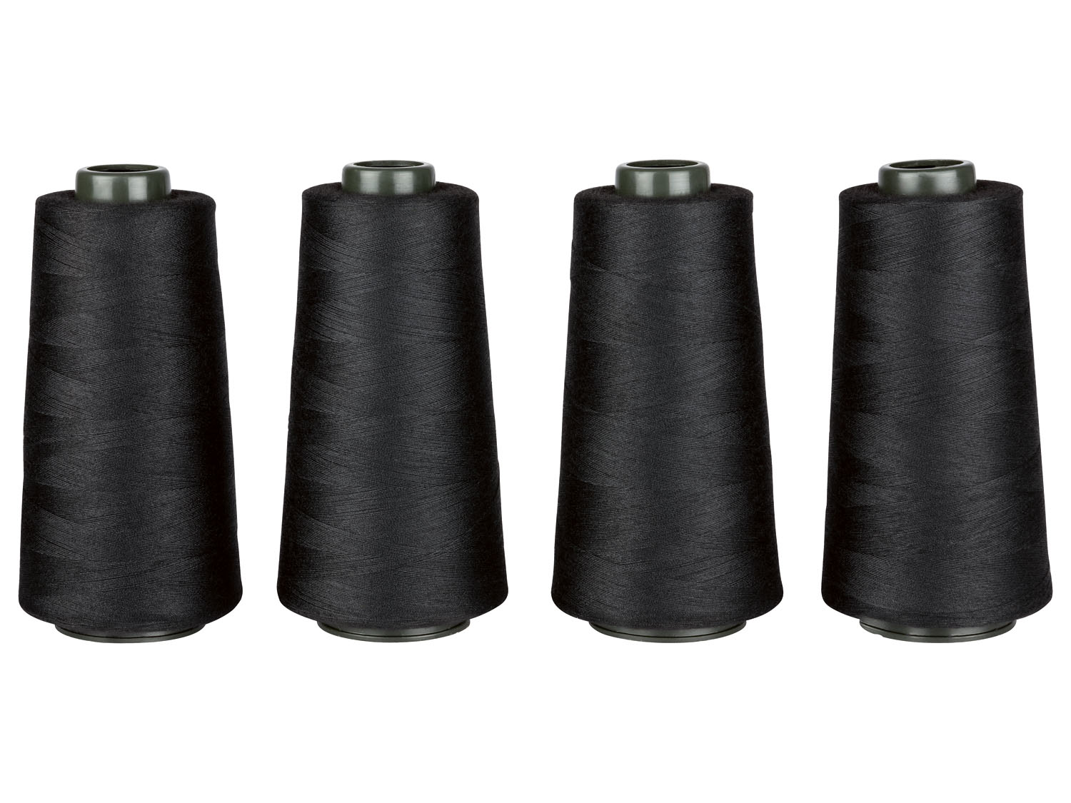 crelando® Overlocková šicí nit, 4 kusy (černá)