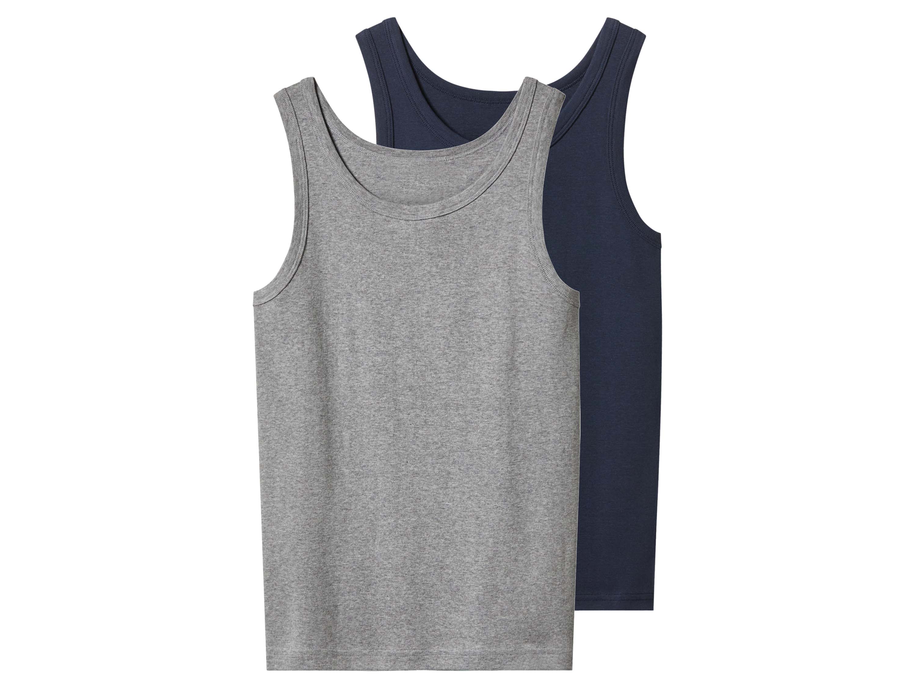 esmara® Chlapecký nátělník, 2 kusy (šedá / navy modrá, 146/152)