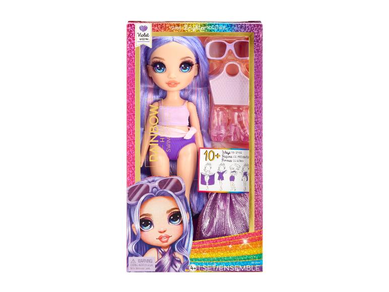 Panenka Rainbow High Violet Willow s oblečením a doplňky.