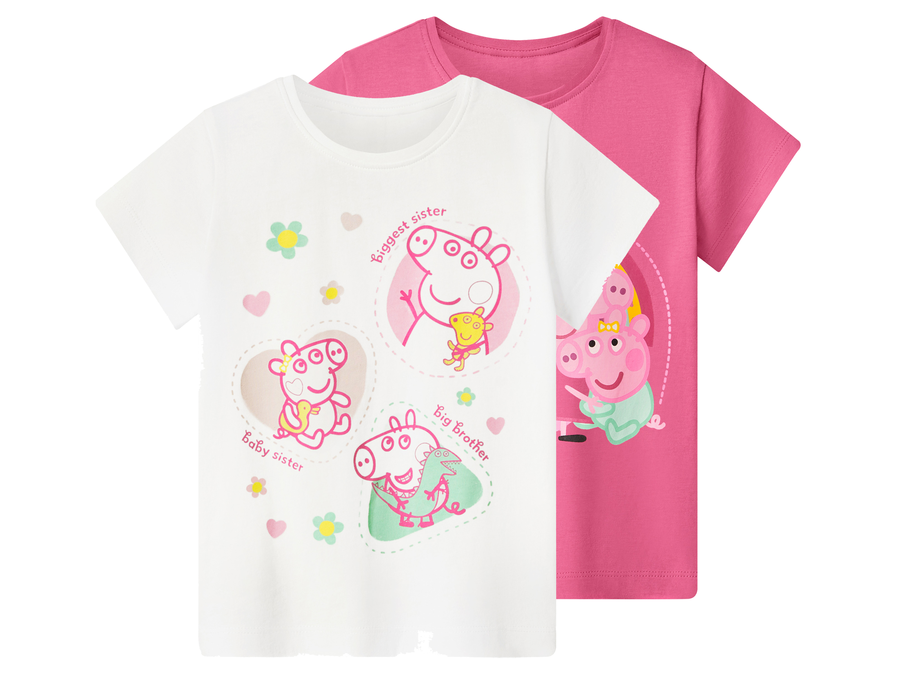 Dětské triko, 2 kusy (bílá/růžová, 110/116)