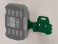 Zelený nástěnný držák s černou baterií Parkside X20V TEAM