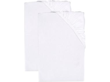 Sada žerzejových napínacích prostěradel, 90–100 x 200 cm, bílá, 2dílná