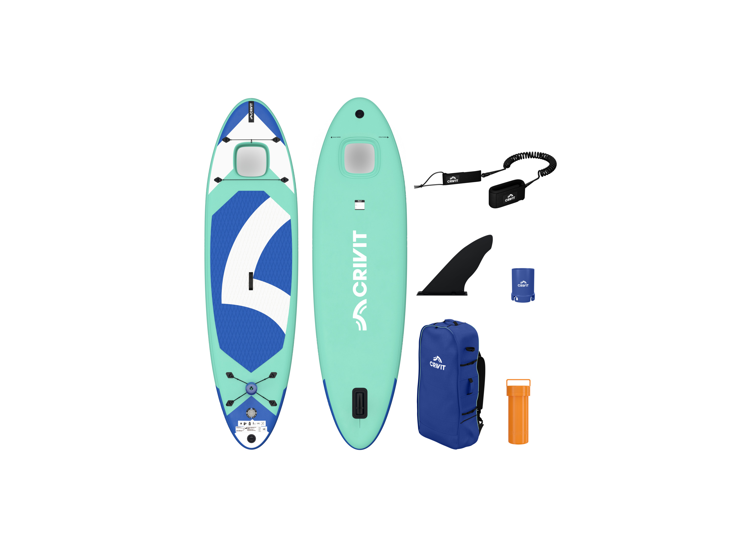 Levně Crivit Jednokomorový paddleboard Allround 10'3", základní sada