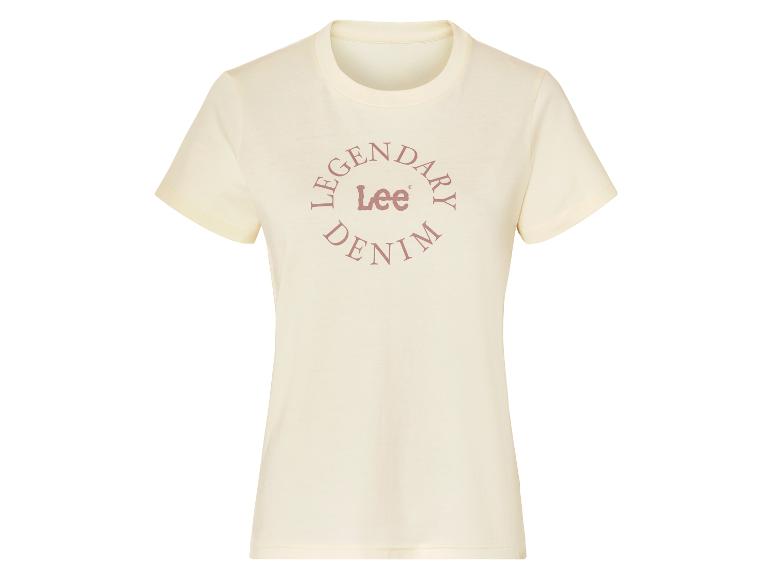 Krémové tričko s kulatým logem Lee.