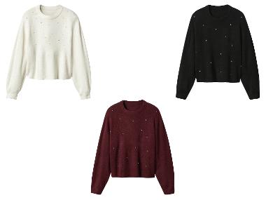 Dámský svetr s ozdobnými perličkami/kamínky