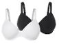 Dvě podprsenky, jedna bílá a jedna černá.