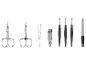 Sada na manikúru se dvěma nůžkami, pinzetou, kleštičkami na nehty, třemi zatlačovači kůžičky a pilníkem na nehty.