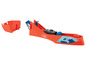 Oranžová dráha Hot Wheels s autem a skokem.