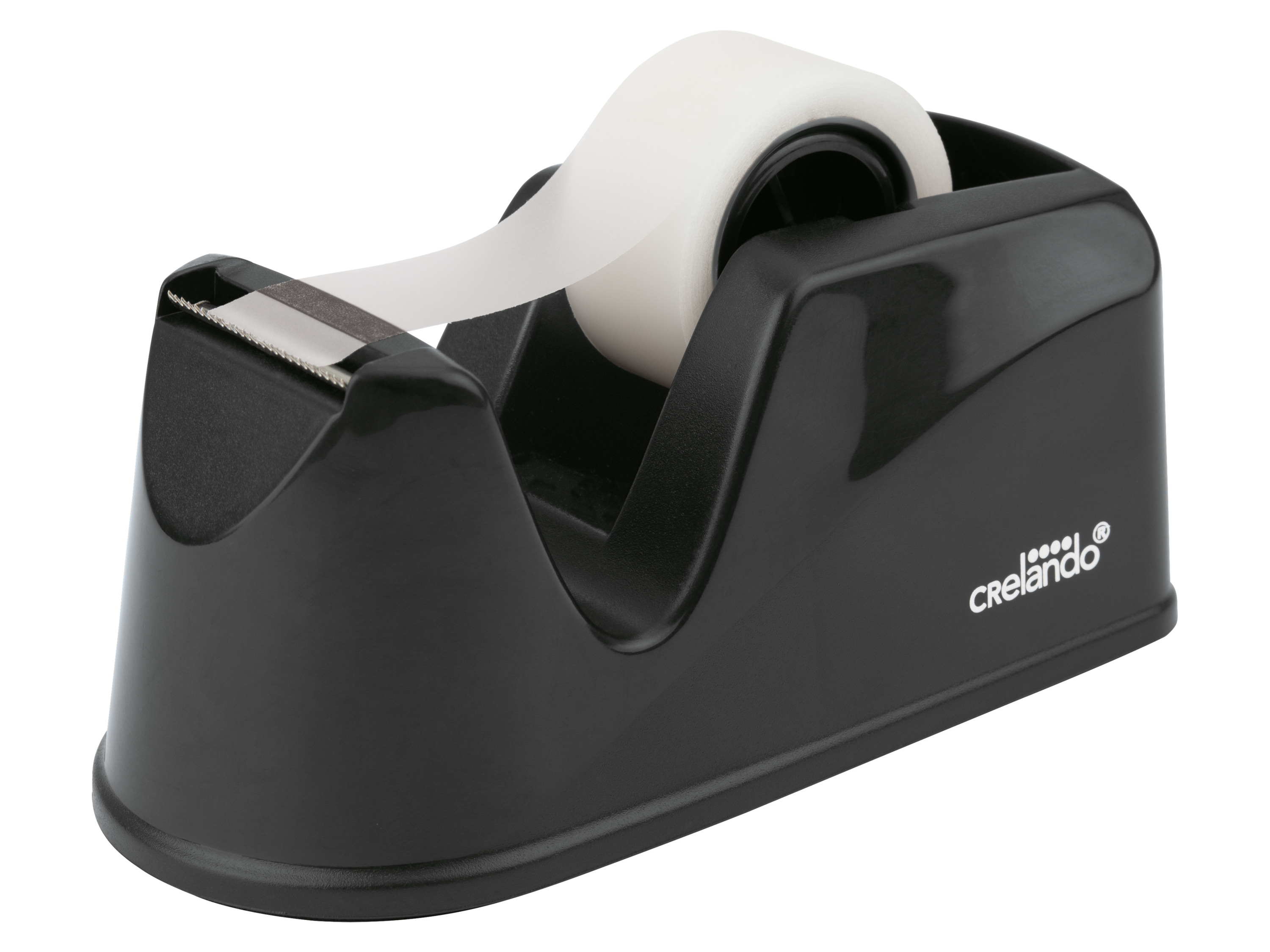 crelando® Děrovačka / Sešívačka / Odvíječ lepicí pásky (odvíječ lepicí pásky, černá)