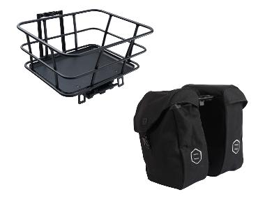 Přední nosič a košík / Dvojitá brašna na jízdní kolo