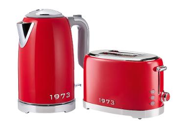 Sada retro rychlovarné konvice 1973 SWKR 3100 C3 a retro topinkovače 1973 STR 980 C3, červená, 2dílná