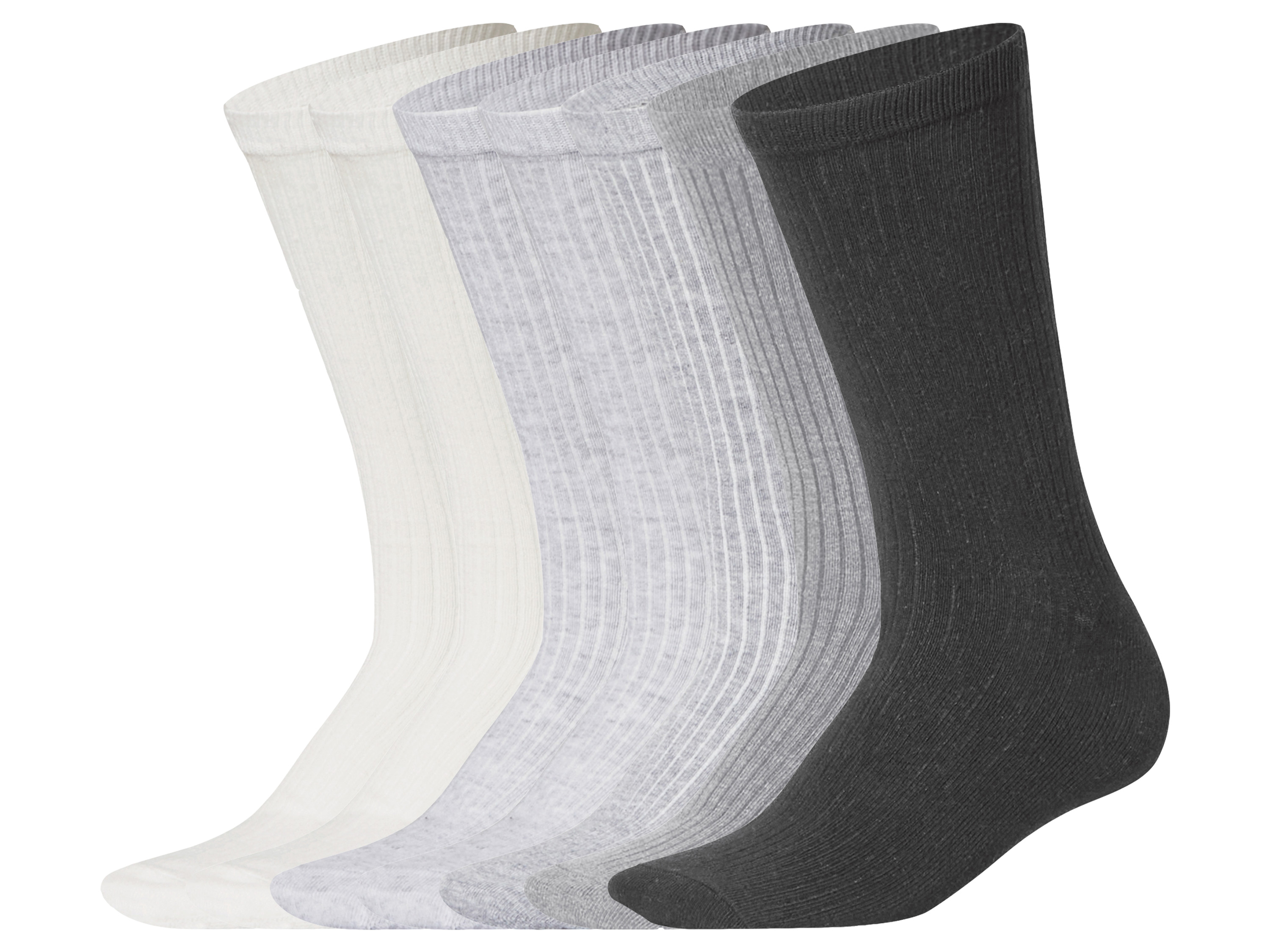 esmara® Dámské ponožky s BIO bavlnou, 7 párů (bílá/šedá/černá, 35-38)