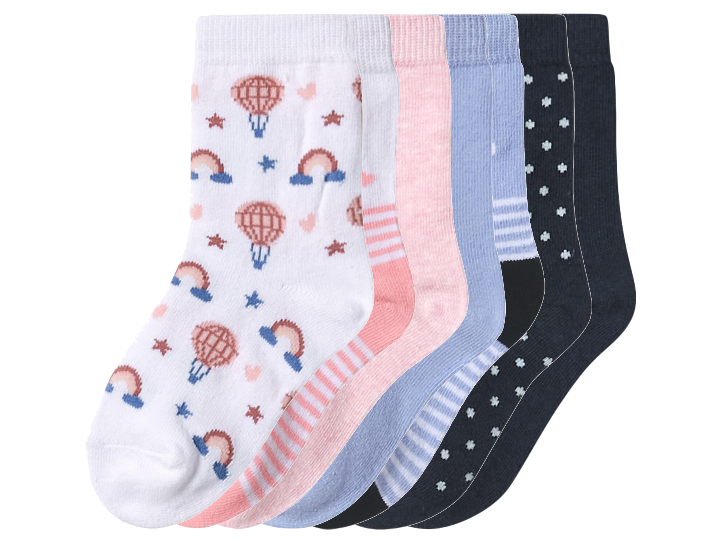 lupilu® Dívčí ponožky s BIO bavlnou, 7 párů (bílá / růžová / modrá / navy modrá, 27/30)