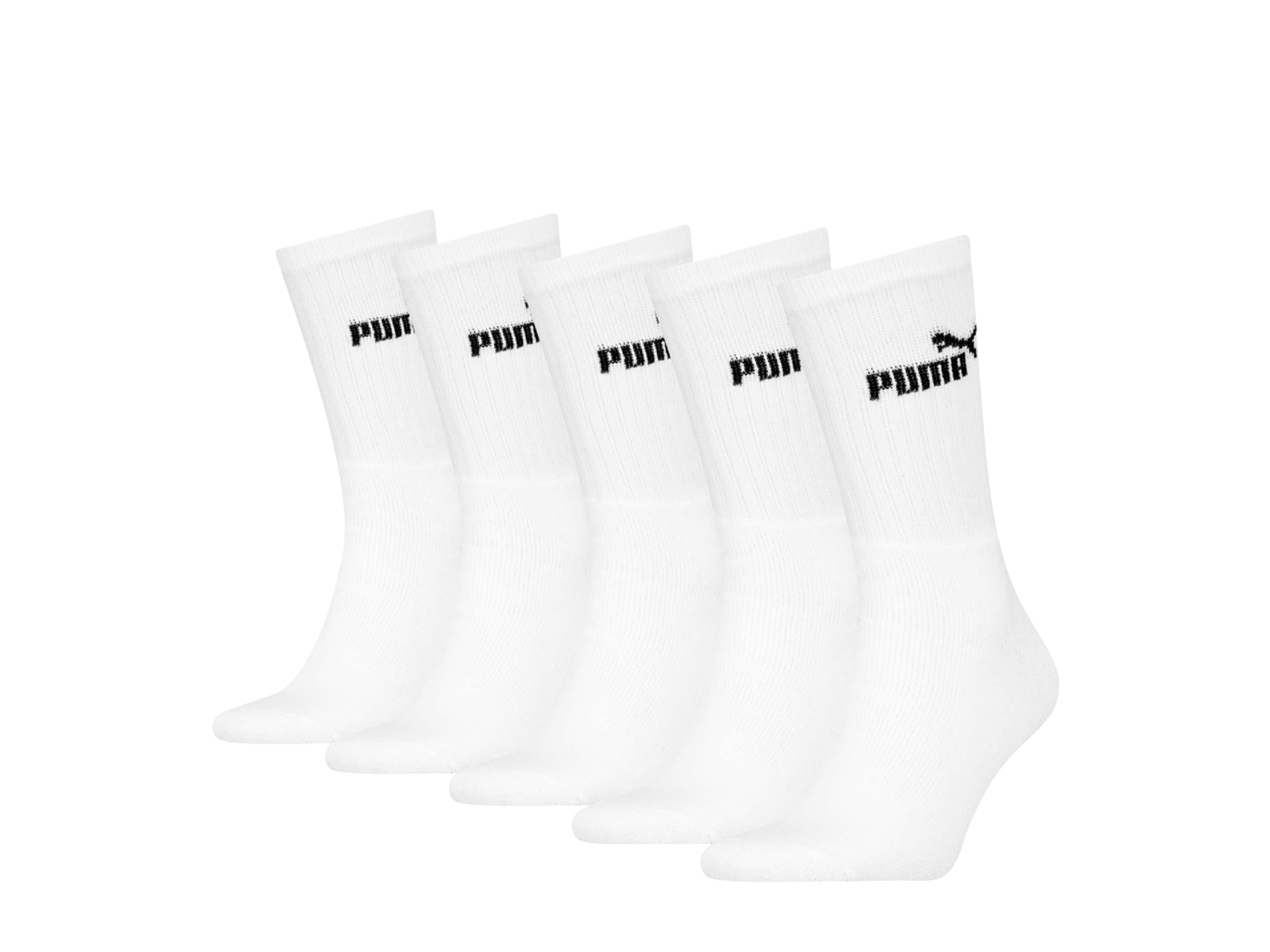 Puma Dámské / Pánské sportovní ponožky, 5 párů (bílá, 43-46)