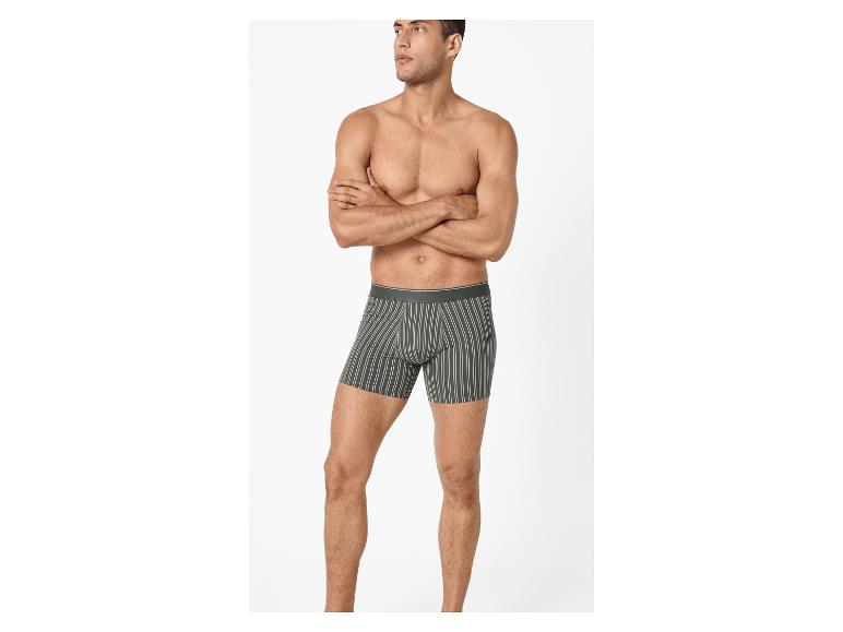 Pánské pruhované šedé boxerky s elastickým pasem