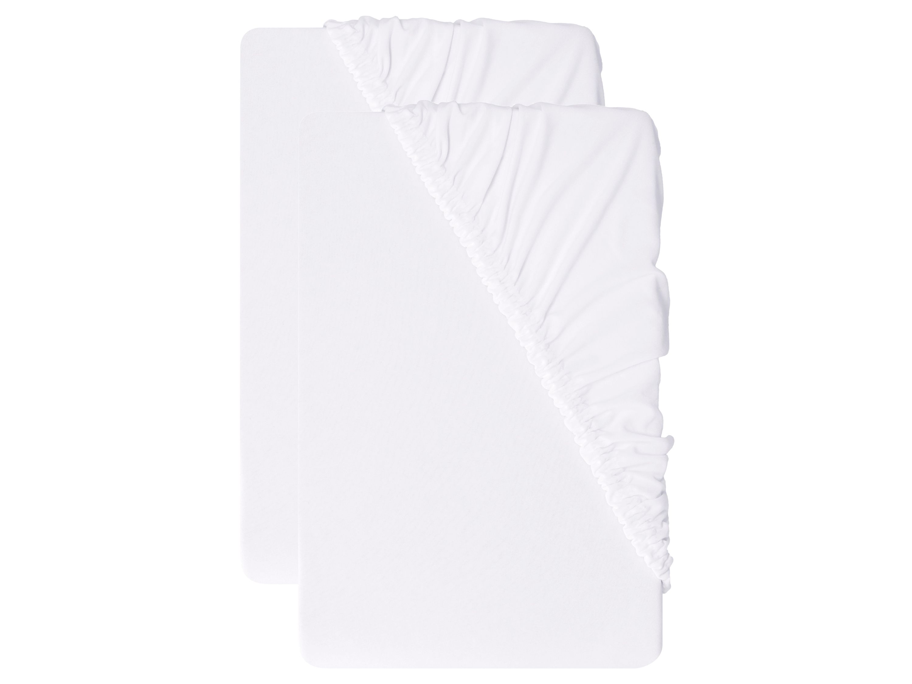 Livarno® Sada žerzejových napínacích prostěradel, 140-160 x 200 cm, 2dílná (bílá)