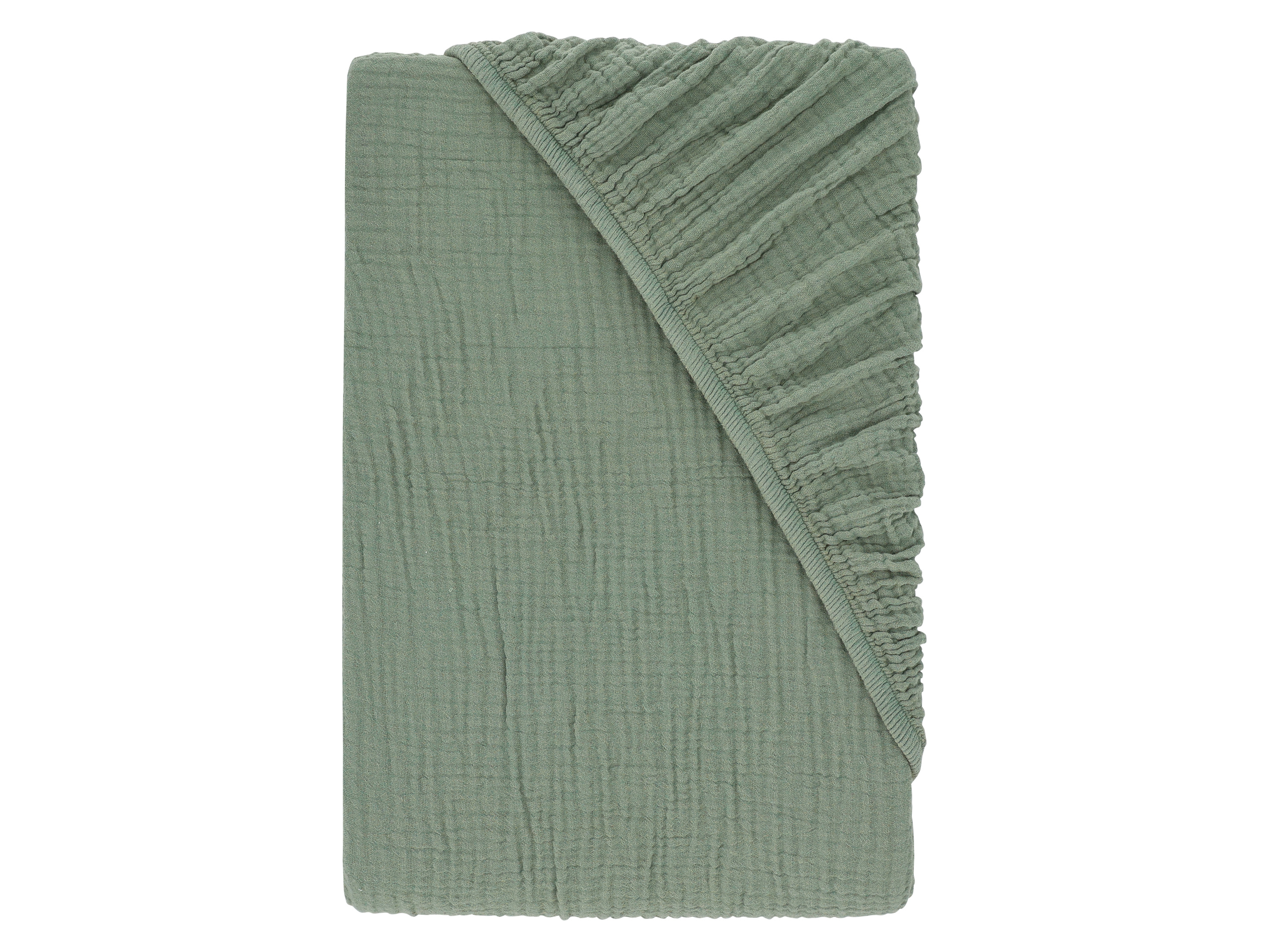 Livarno® Mušelínové napínací prostěradlo, 140-160 x 200 cm (zelená)