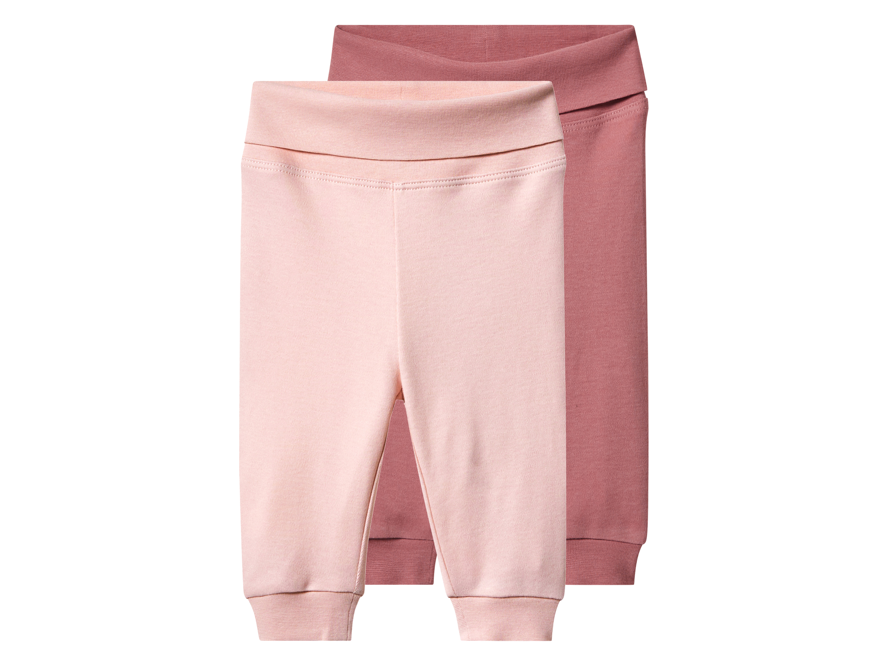 Lupilu® Dětské kalhoty "Jogger" s BIO bavlnou, 2 kusy (světle růžová / růžová, 50/56)