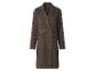 Hnědý dvouřadý kabát s kostkovaným vzorem a kapsami