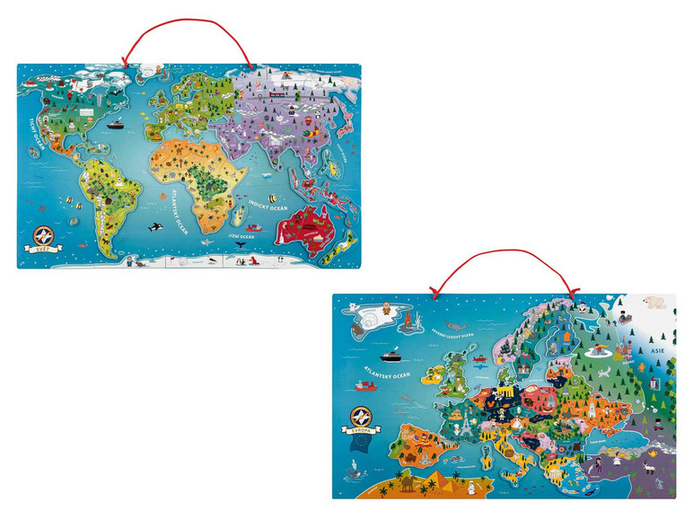  Zobrazit na celou obrazovku Playtive Dřevěná magnetická mapa - Obrázek 1