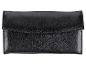 Černá texturovaná kožená peněženka nebo psaníčko s klopou