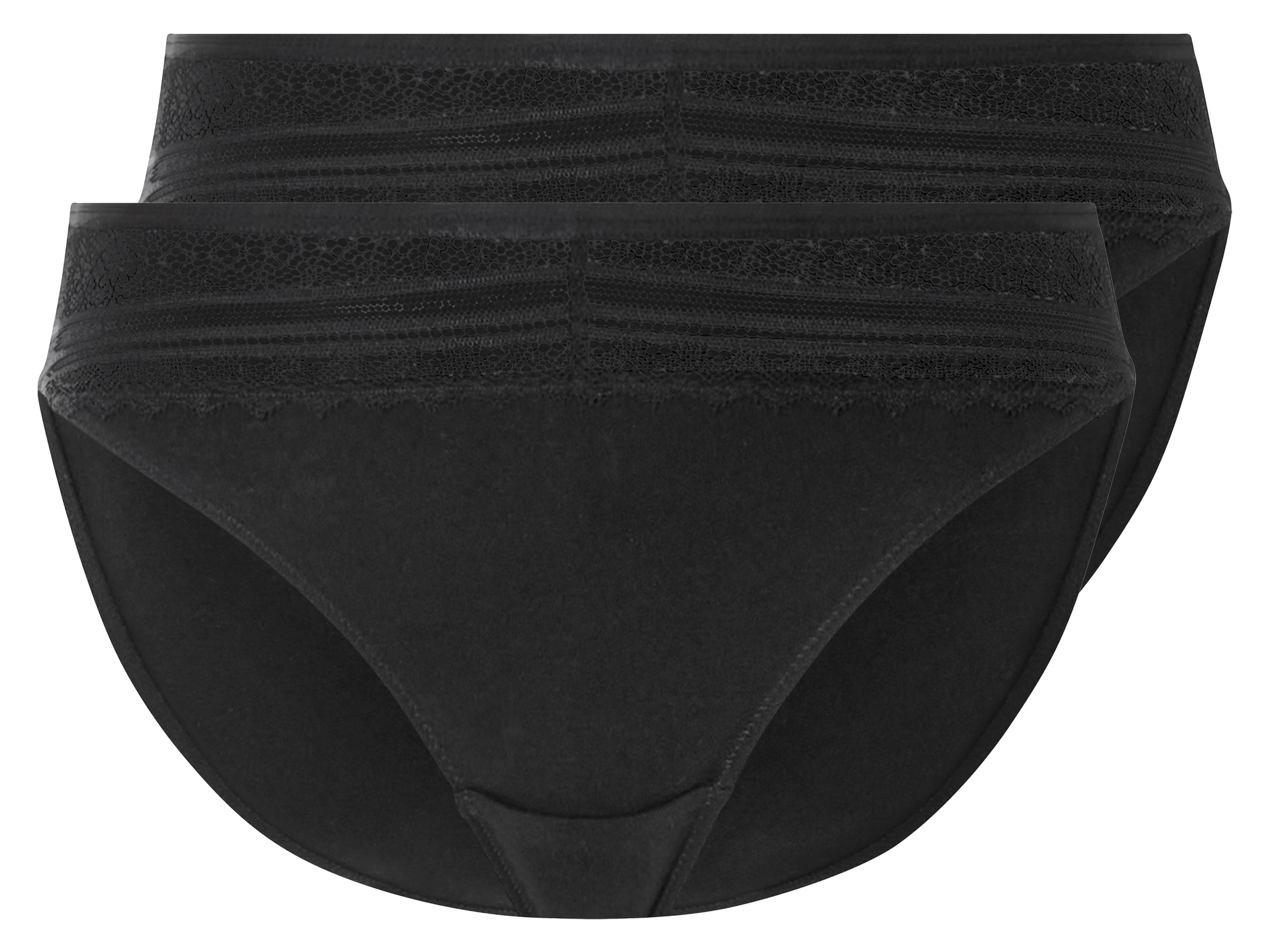 esmara® Dámské kalhotky s krajkou, 2 kusy (černá, S (36/38))