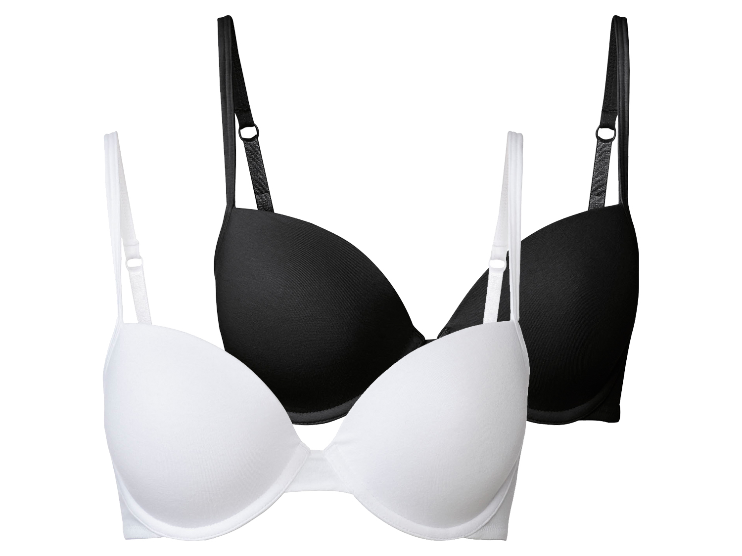 esmara® Dámská podprsenka, 2 kusy (80B, černá/bílá)
