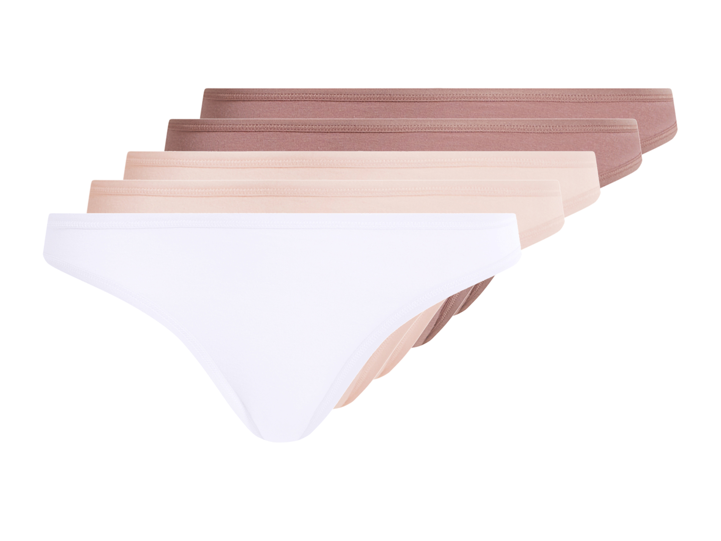Esmara® Dámské kalhotky Tanga, 5 kusů (lila fialová / růžová / bílá, M(40/42))