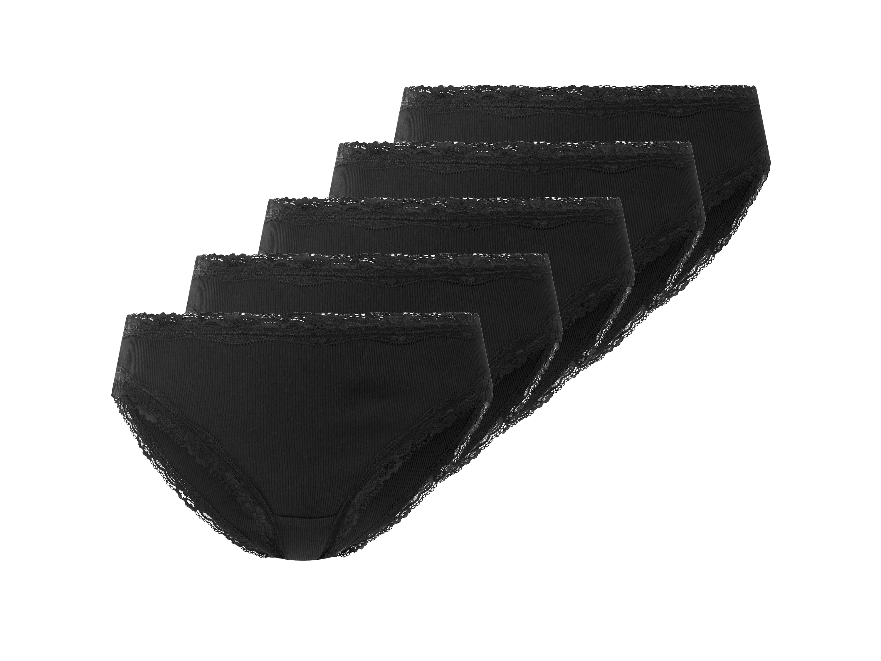 Esmara® Dámské kalhotky s krajkou, 5 kusů (černá, L (44/46))