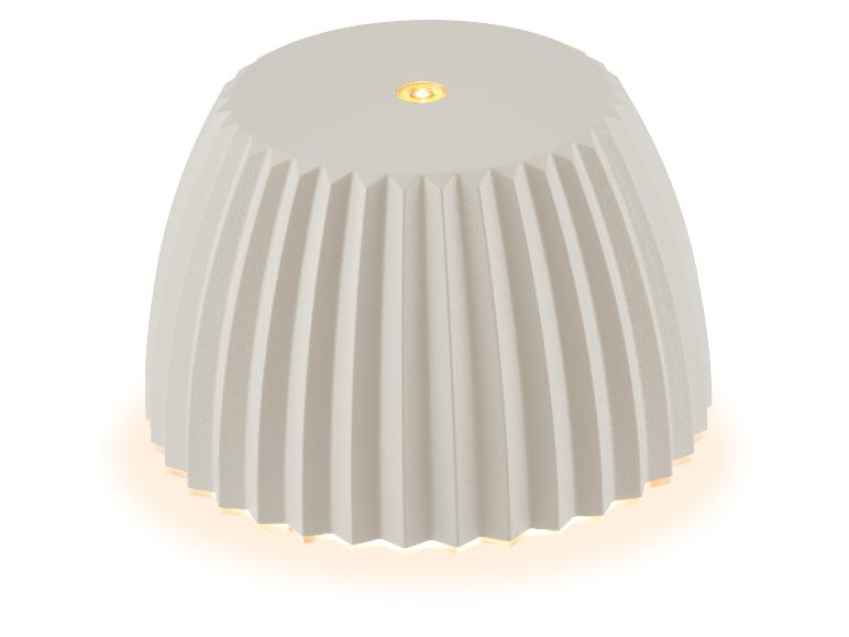 Bílý aroma difuzér s plisovaným designem a teplým osvětlením