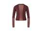 Tmavě červený dámský svetr s průhlednými zády.