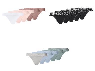 esmara® Dámské kalhotky s krajkou Tanga, 5 kusů