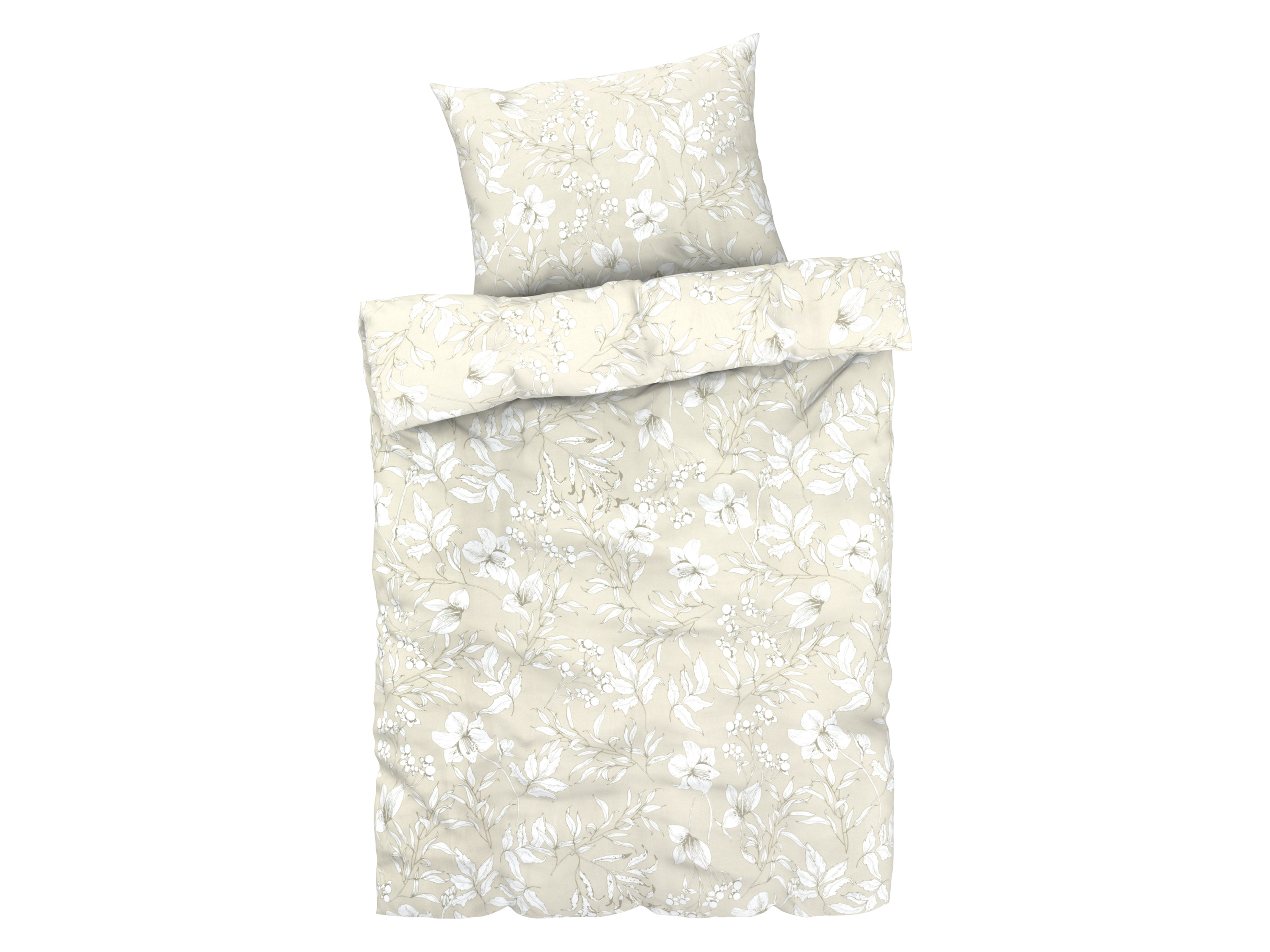 Livarno home Saténové ložní povlečení, 140 x 200 cm, 70 x 90 cm (béžová)