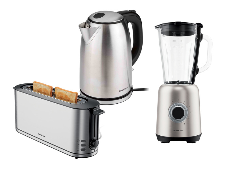  Zobrazit na celou obrazovku SILVERCREST® Sada topinkovače STLE 1000 A1, rychlovarné konvice SWKE 3100 B1 a stolního mixéru SSTME 600 B1, 3dílná - Obrázek 1