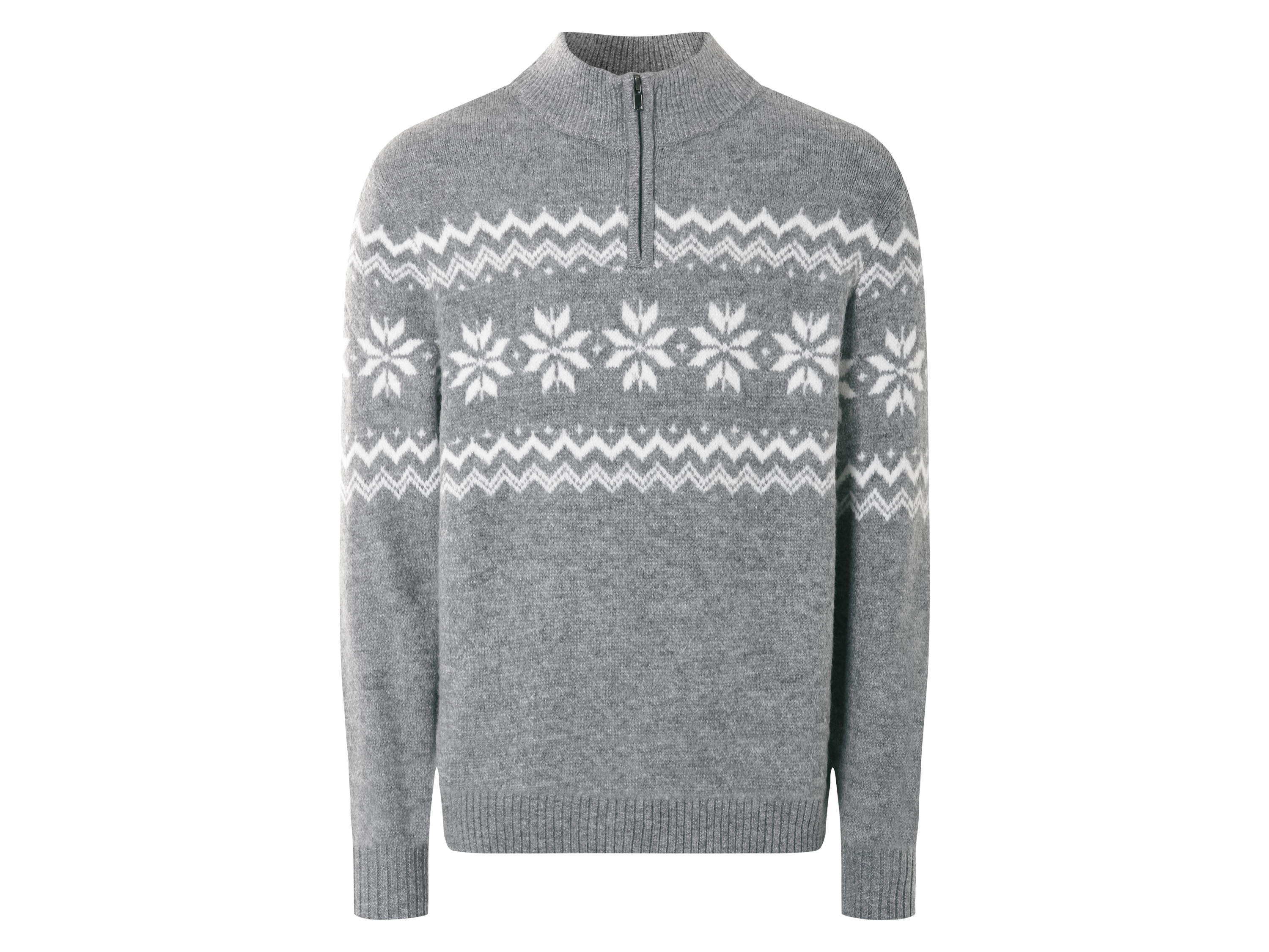 Livergy® Pánský pletený svetr (šedá/bílá, M (48/50))