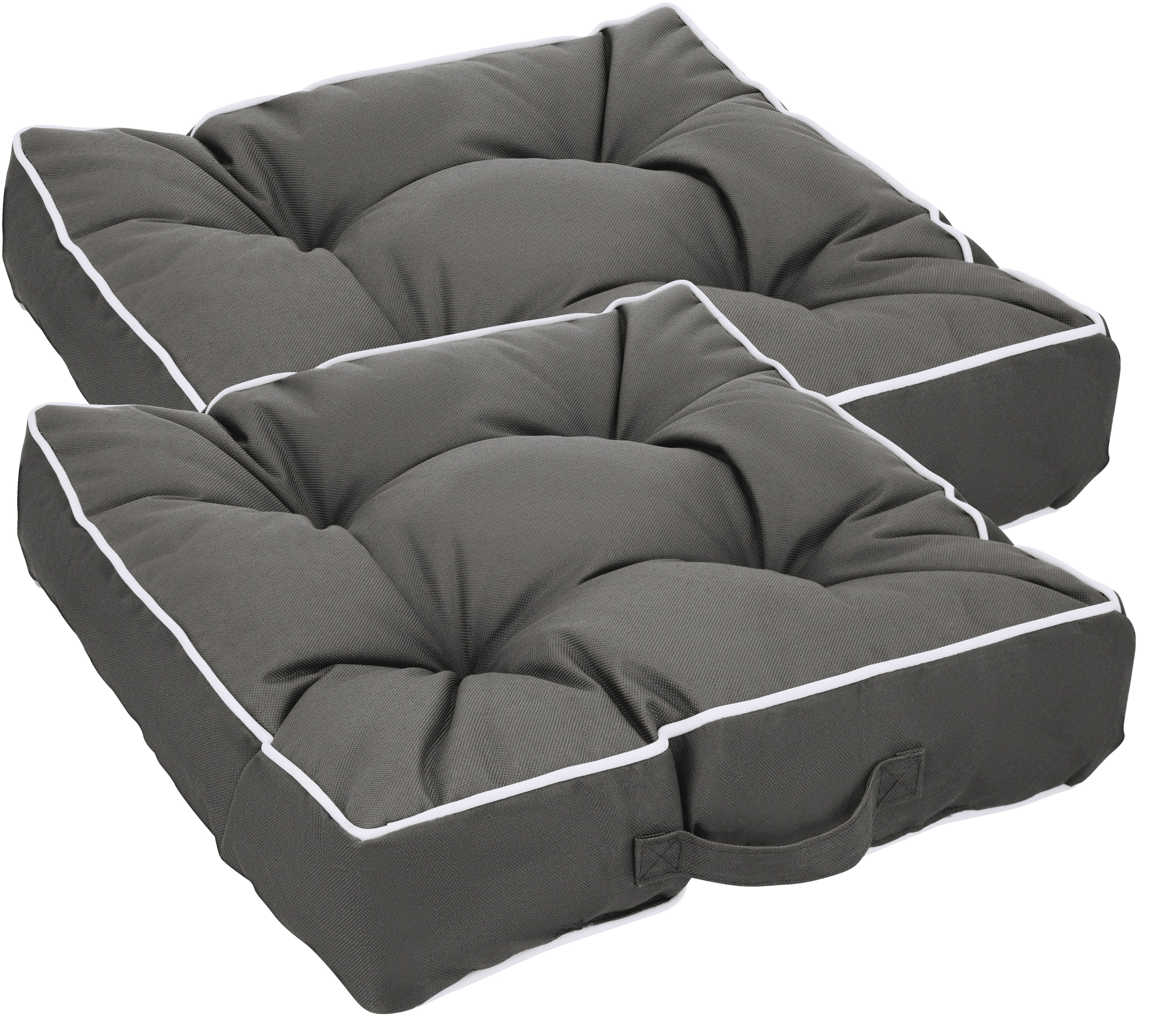 Livarno® Sada venkovních voděodpudivých podsedáků, 39 x 39 cm, 2dílná, šedá
