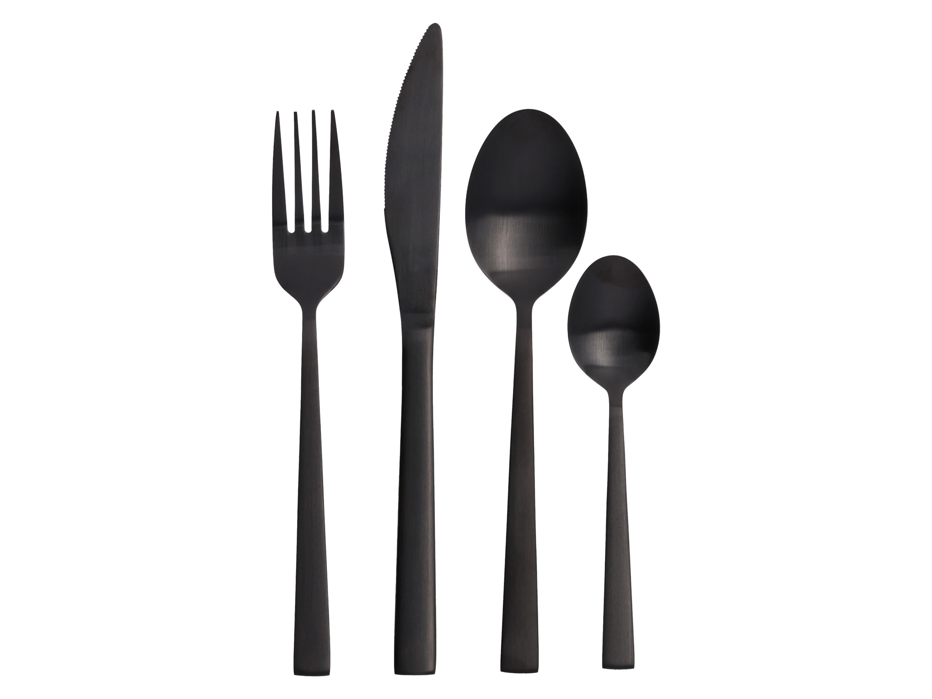 Silvercrest® Sada příborů z nerezové oceli, 16dílná (černá)