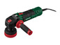 Zelená bruska Parkside s červenou rukojetí a brusným kotoučem.