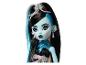 Panenka Monster High Frankie Stein s černými a modrými vlasy, různýma očima a kovovými doplňky