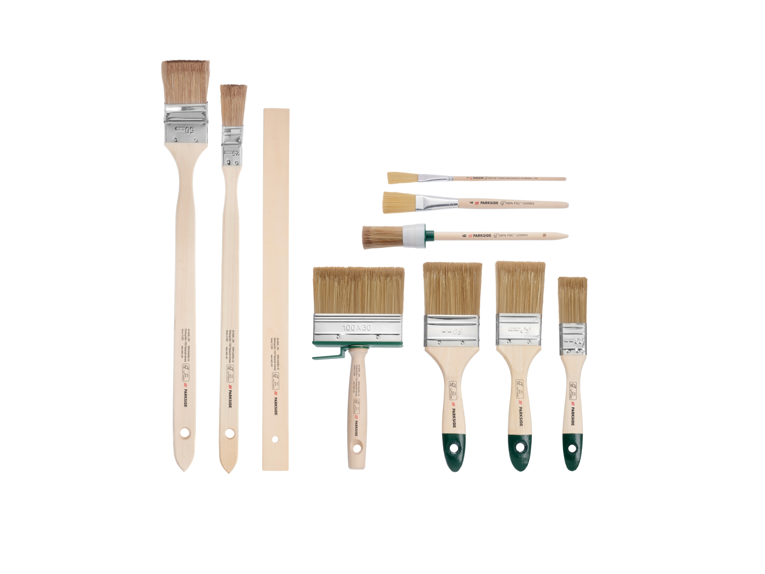 Parkside® Sada štětců, 10dílná (lazura)