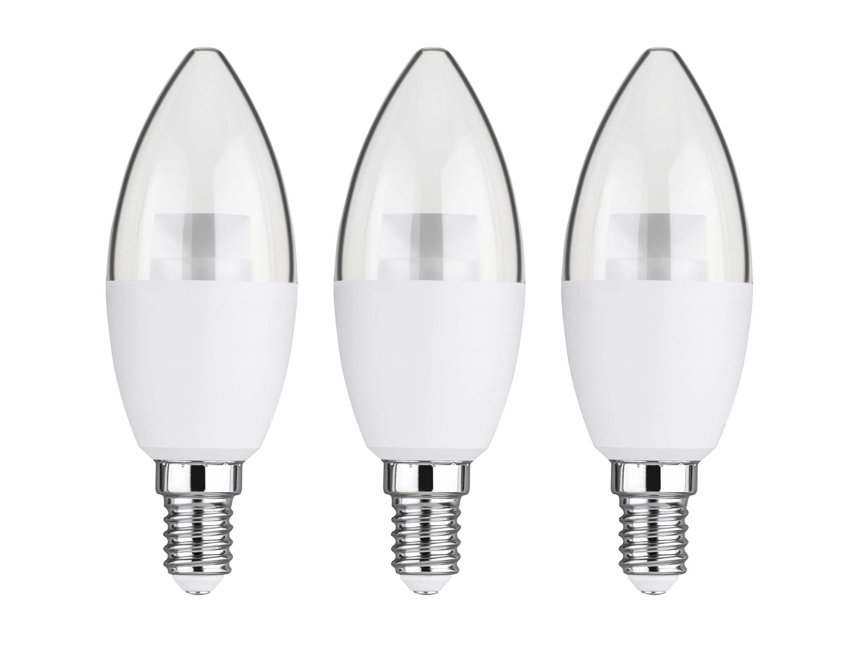 Livarno home LED žárovka, 2 kusy / 3 kusy (4,9W svíčka E14, sada 3 ks, transparentní)