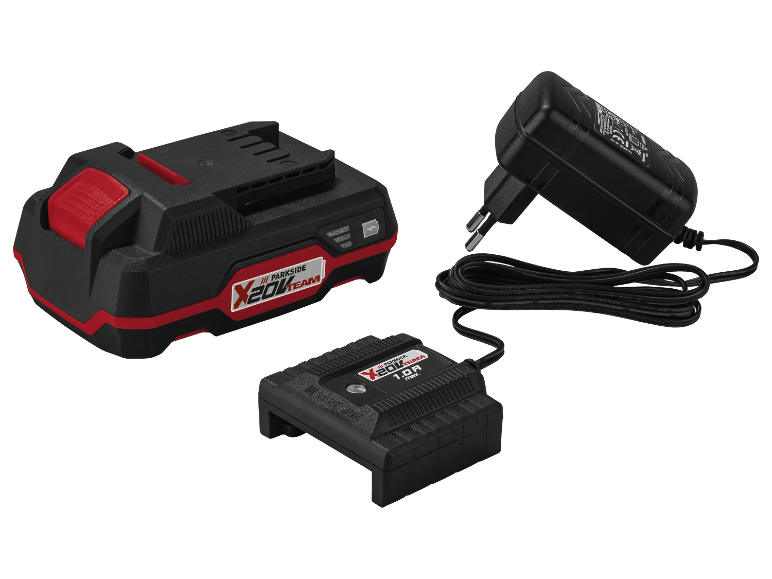 Nabíječka a baterie Parkside X20V Team.