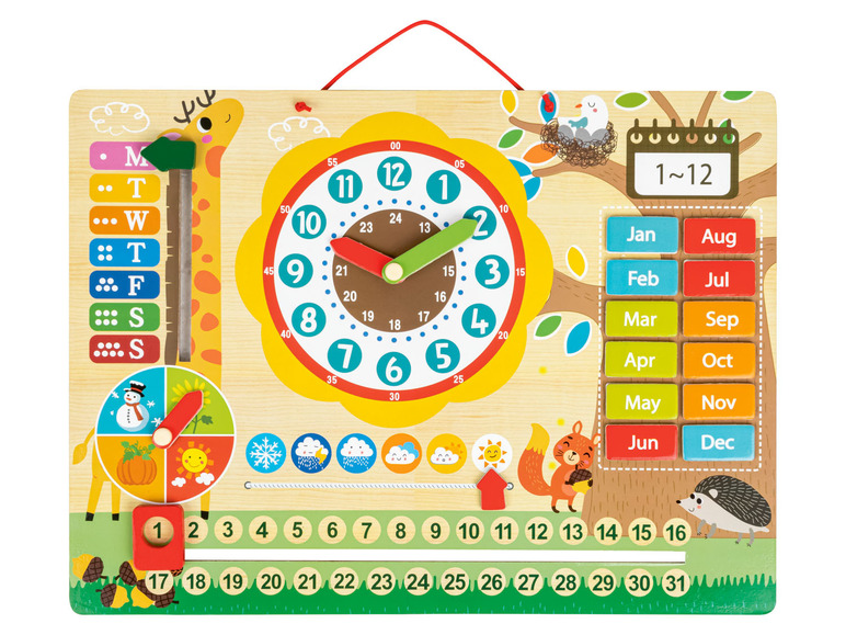  Zobrazit na celou obrazovku Playtive Dřevěné nástěnné hodiny s kalendářem / Notebook - Obrázek 10
