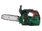 Zelená řetězová pila Parkside s černou rukojetí.