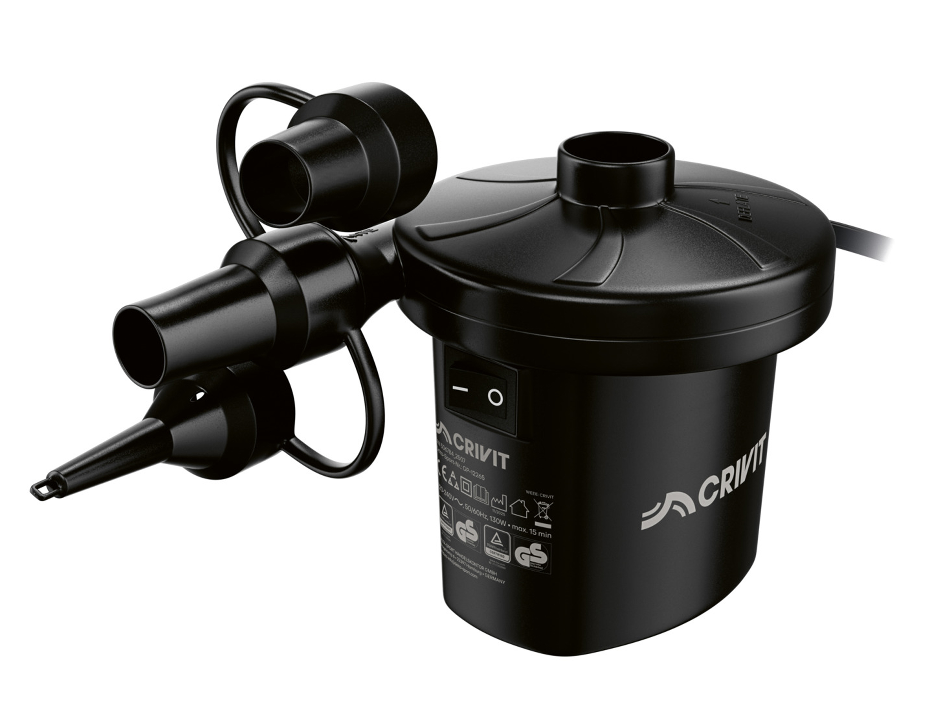 Crivit Elektrická vzduchová pumpa (230 V zbytek EU)