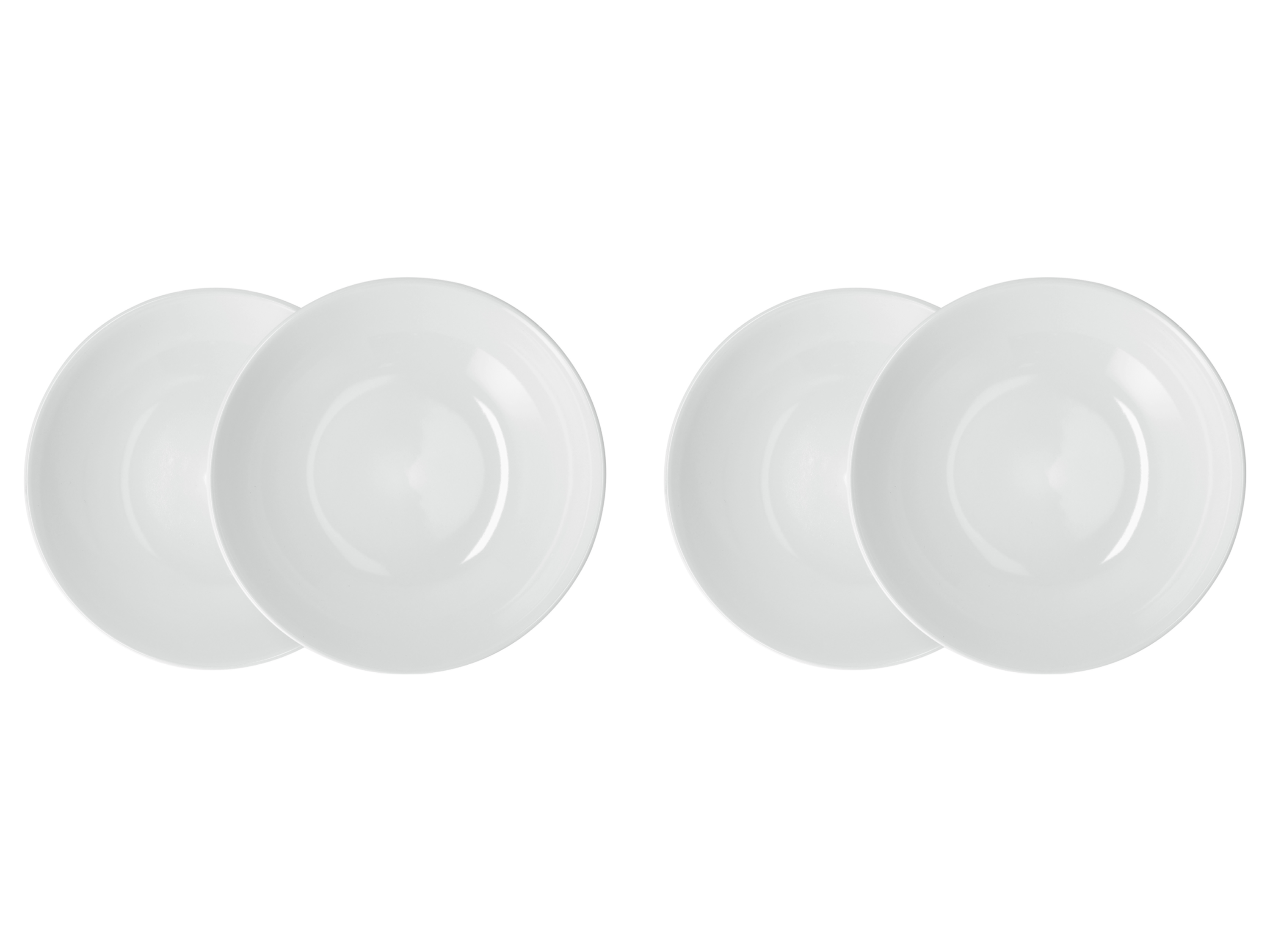 Silvercrest® Sada jídelních / polévkových talířů, 4dílná (polévkový talíř/bílý)