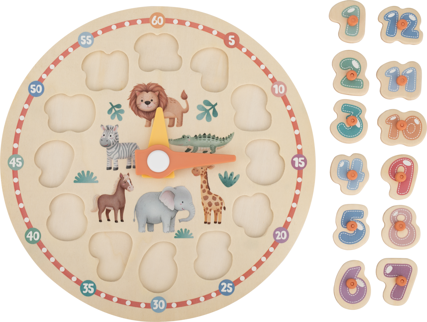 Lupilu® Dřevěné puzzle (puzzle s hodinami)